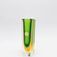 Vase Cesare Toso - Murano - Sommerso - Pentagonal vert et ambre
