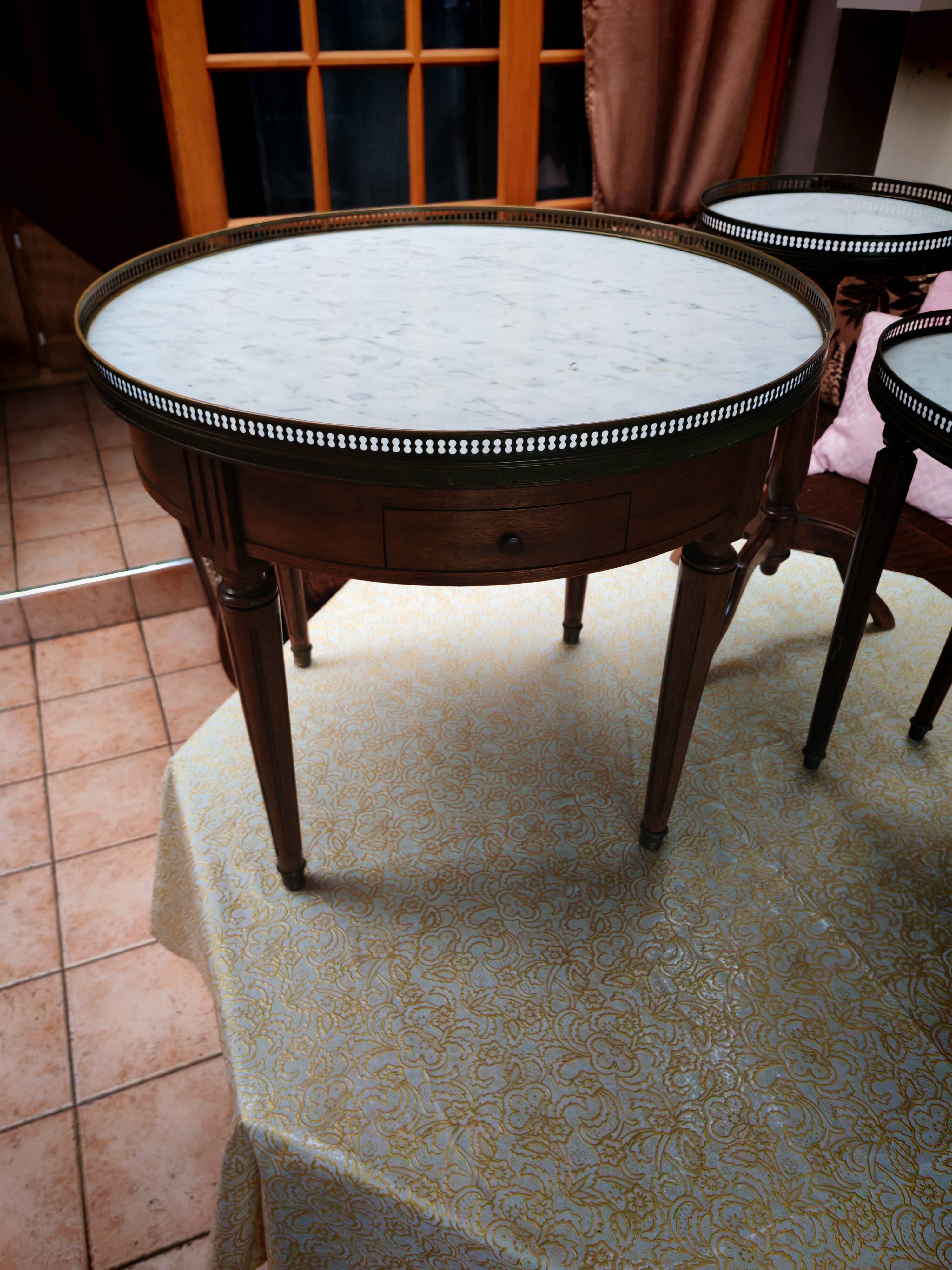 3 tripod bouillotte tables in Louis XVI style
