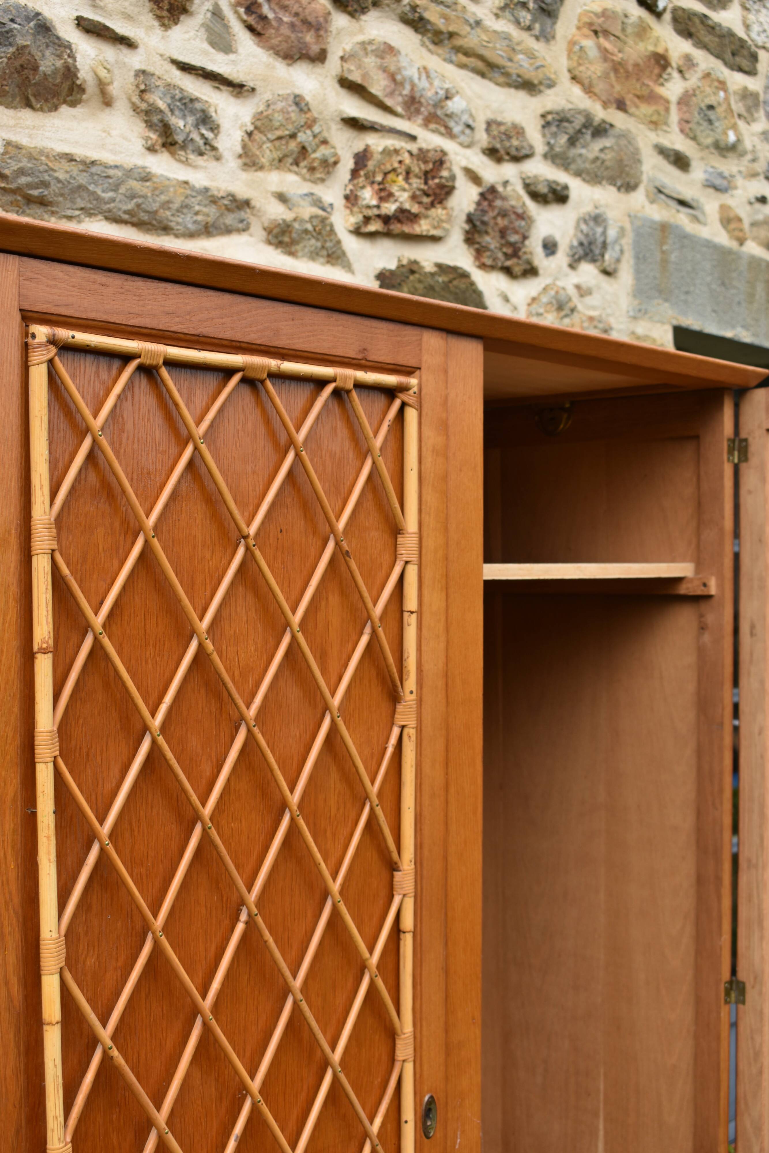 1960s rattan wardrobe