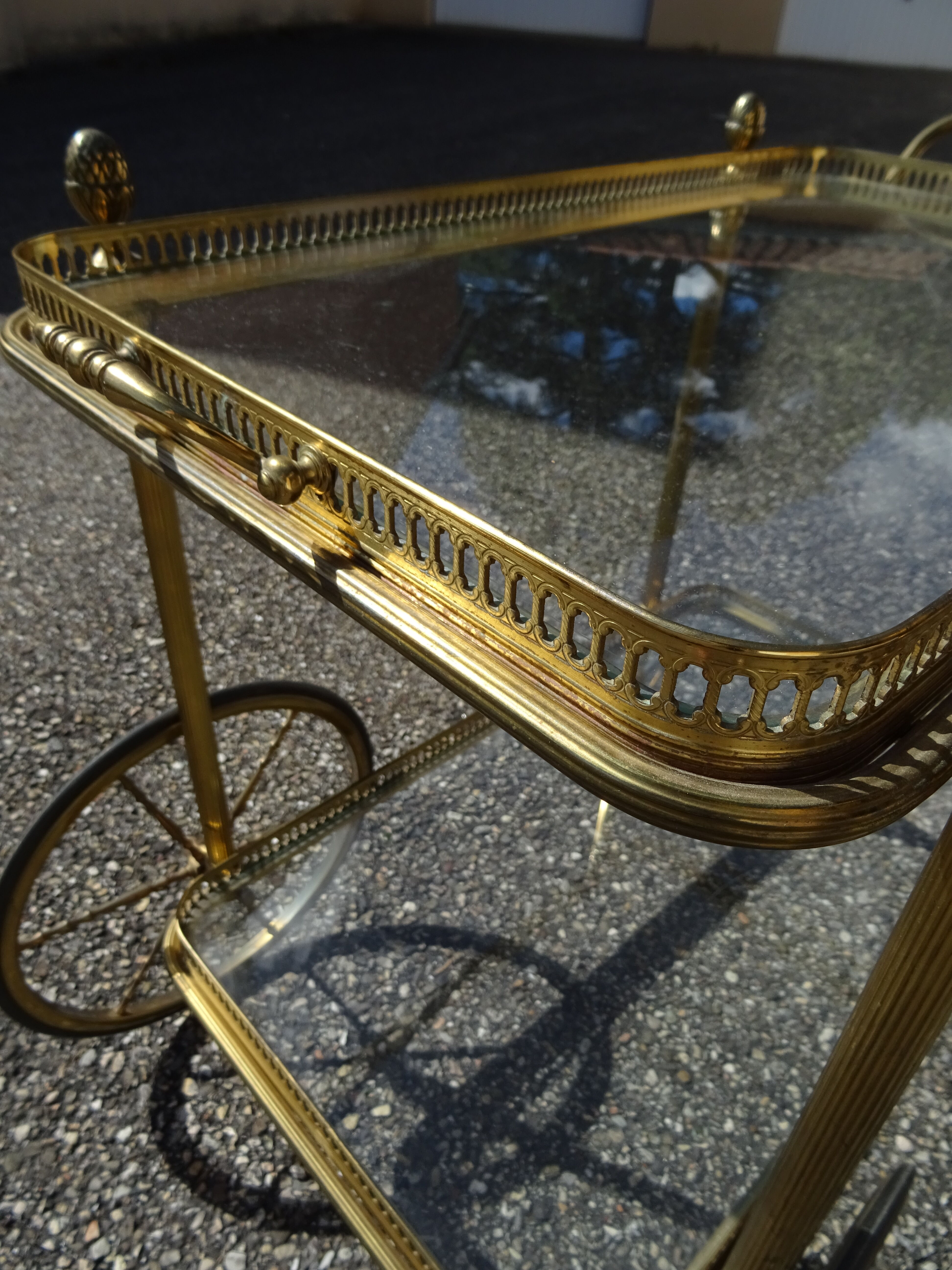 Rolling serving table in neo-classical Louis XVI style.