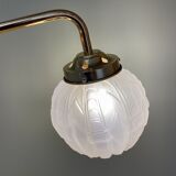 Vintage art deco glass globe elbow lamp