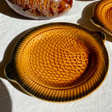 Fish service 8 plates and ceramic soup slurry Sarreguemines vintage 60
