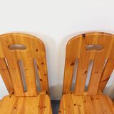 Set of 4 vintage pine chairs from the 70s and 80s