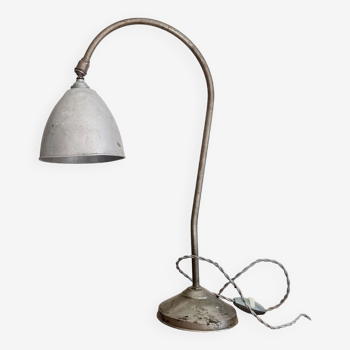 Antique angled metal lamp