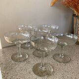 Assortment of 6 champagne glasses