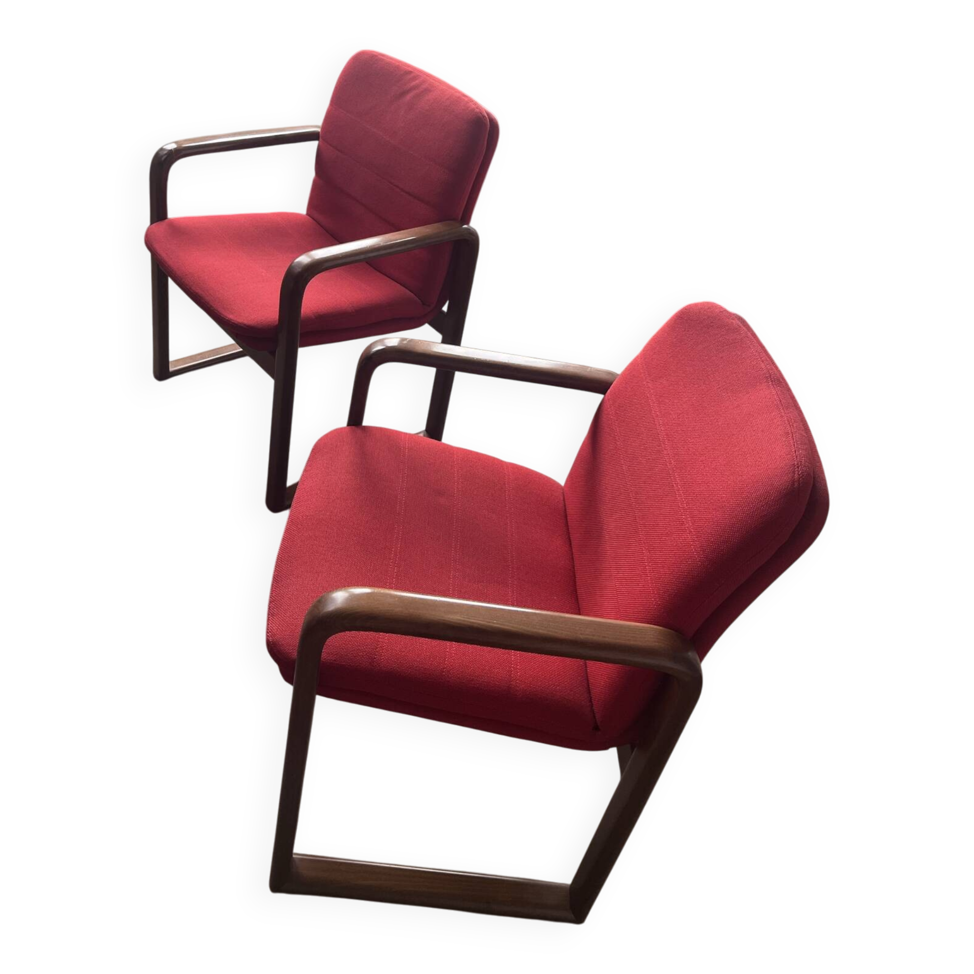 Vintage red armchairs