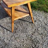 Coffee table of the 50s feet compass double wooden tops