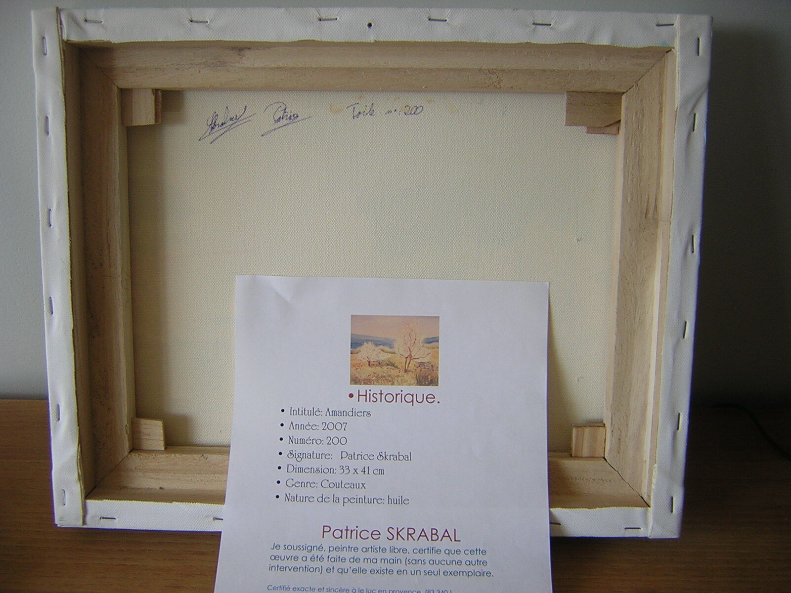 Oil on canvas by Patrice Skrabal, Almond trees