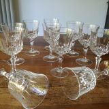 11 crystal wine glasses