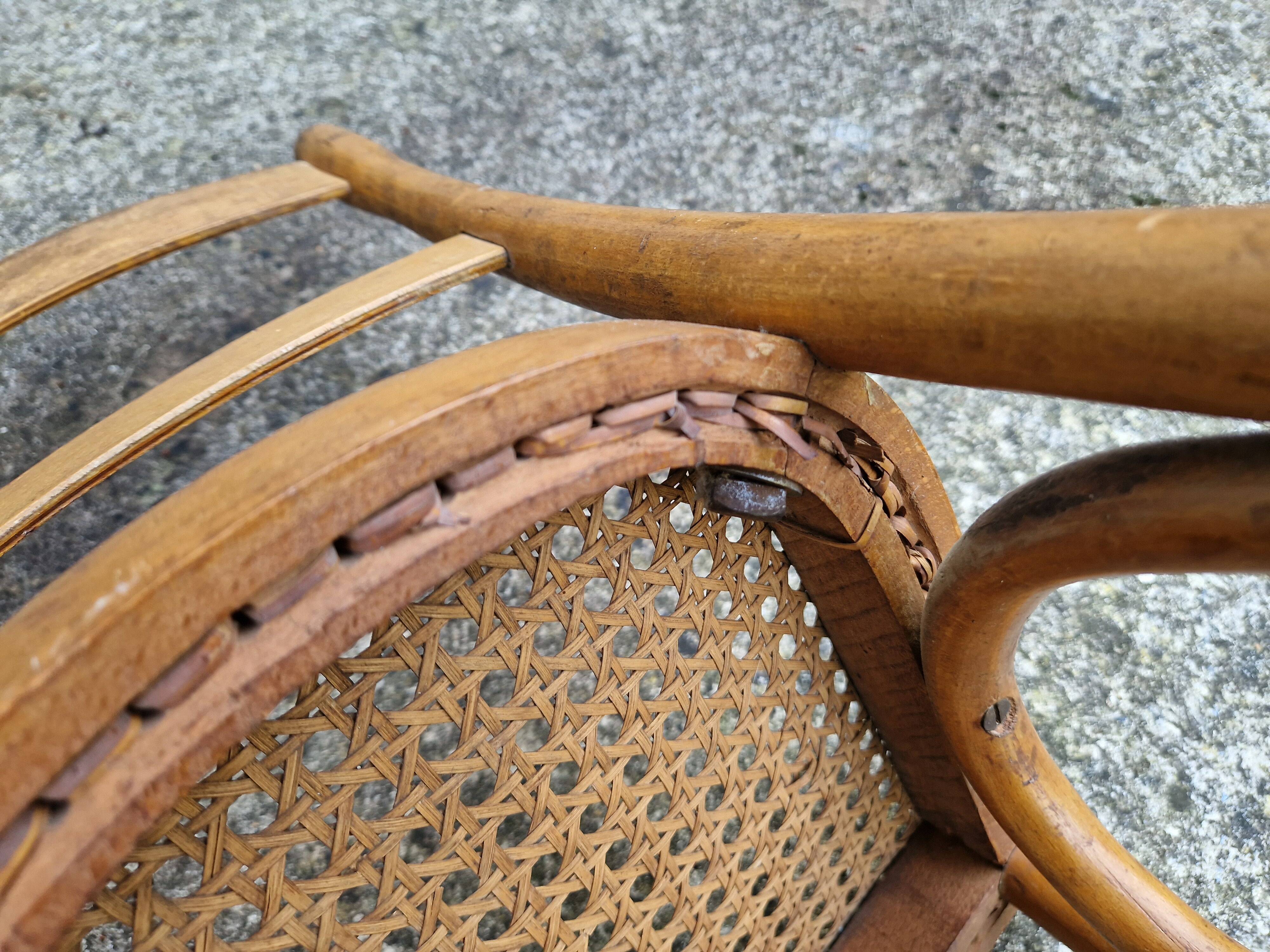Small antique Baumann children's cane chair