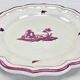 Ancien plat rond Gien modèle Paysages roses 1938 1960