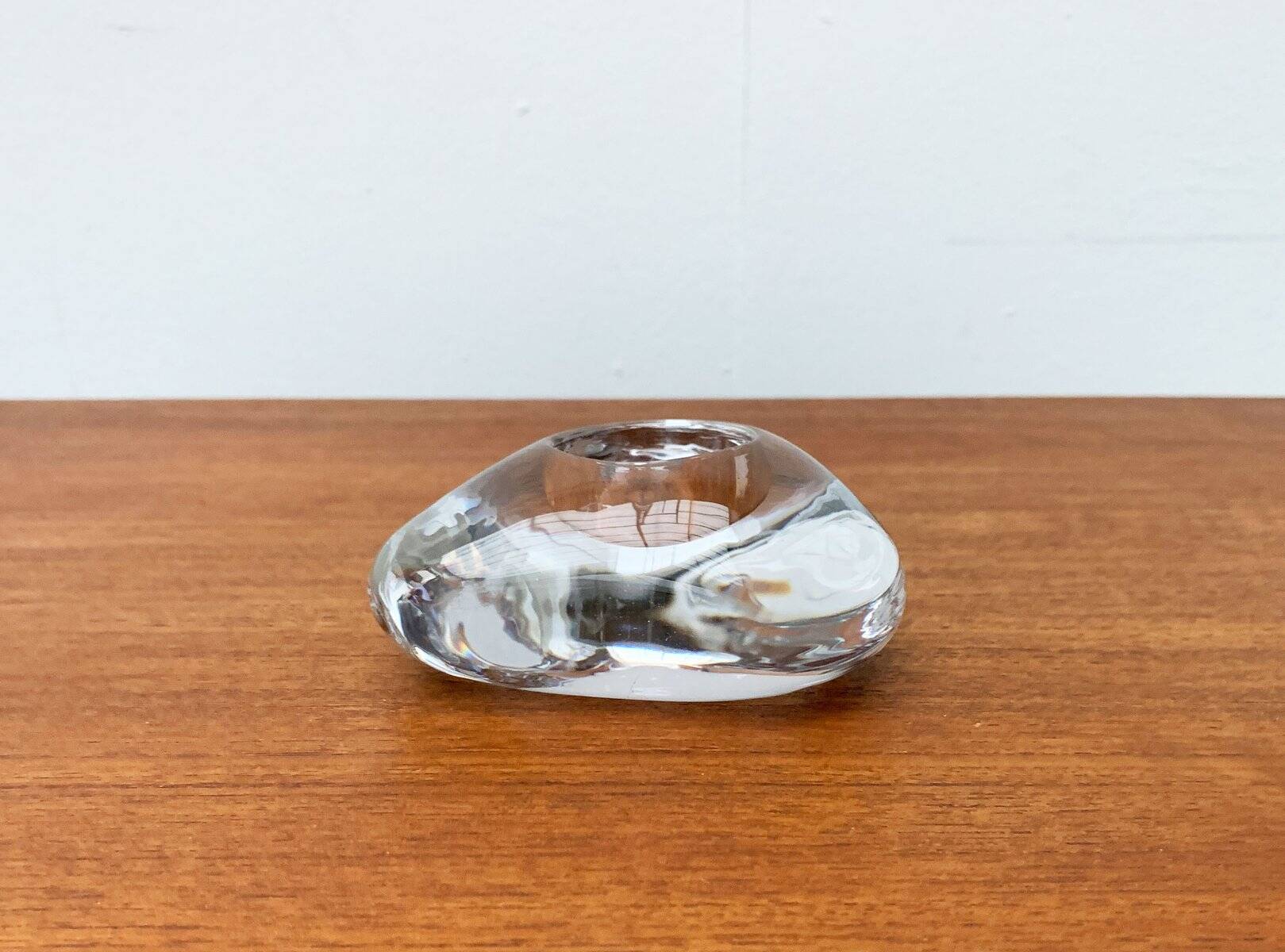 Vintage Swedish glass candlestick from Orrefors