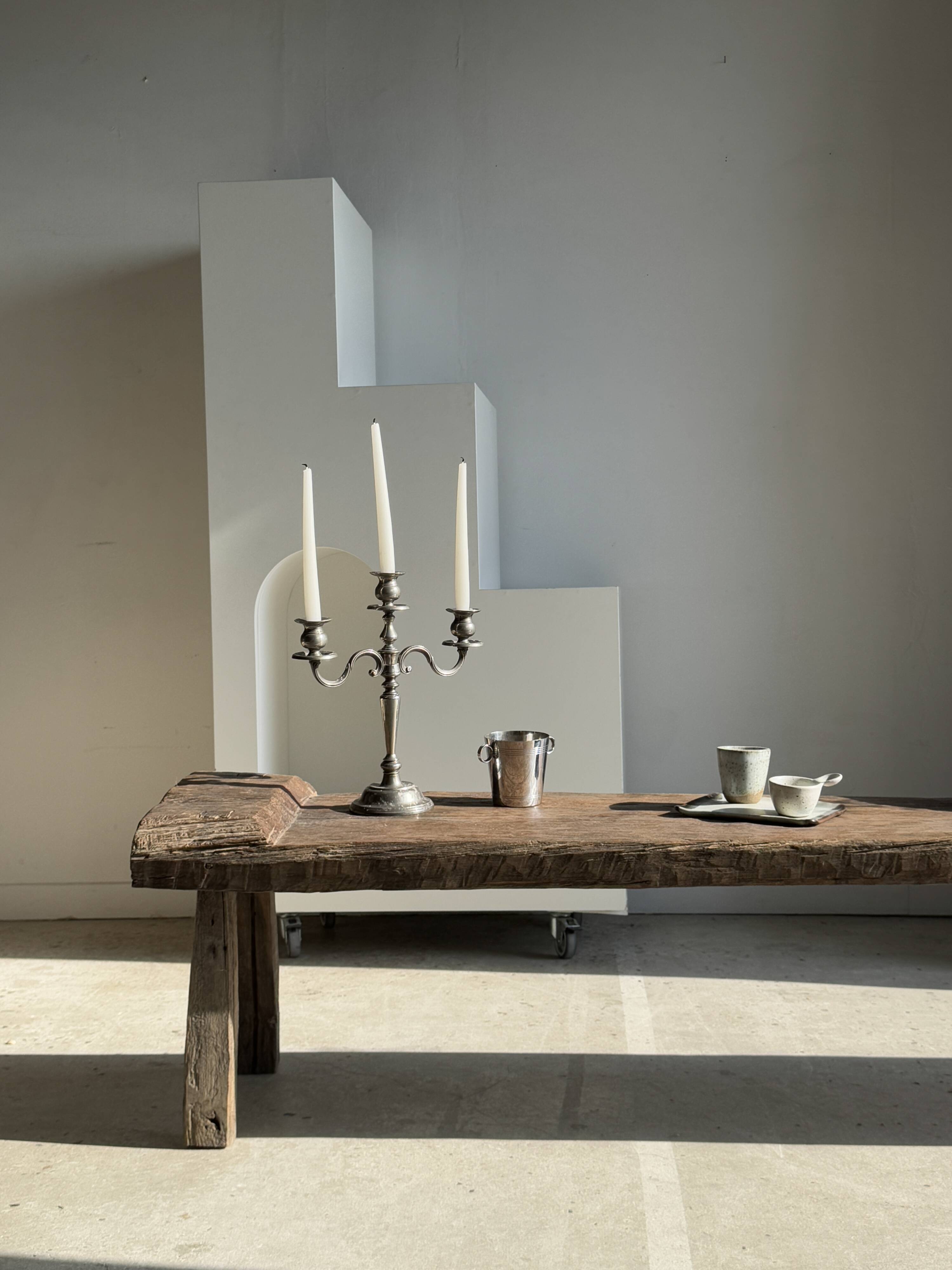 Very large bench in old teak H:50cm L:2m06