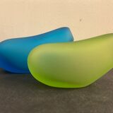 Green vase design Daum by Philippe Starck, strangeness model, 1988