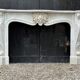 Louis XV style fireplace in white Carrara marble circa 1900
