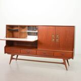 Louis van Teeffelen Vintage Design Teak Wooden High Sideboard for Webe 60s