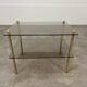 Smoked glass and gold metal side table, 1970s