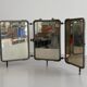Art Deco 3 Nickel-plated glass covers Table or wall mirror, 1940s, Italy