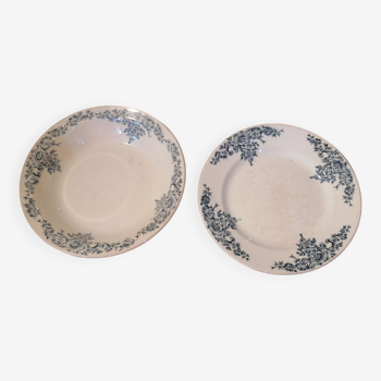 Set of iron earth serving dishes