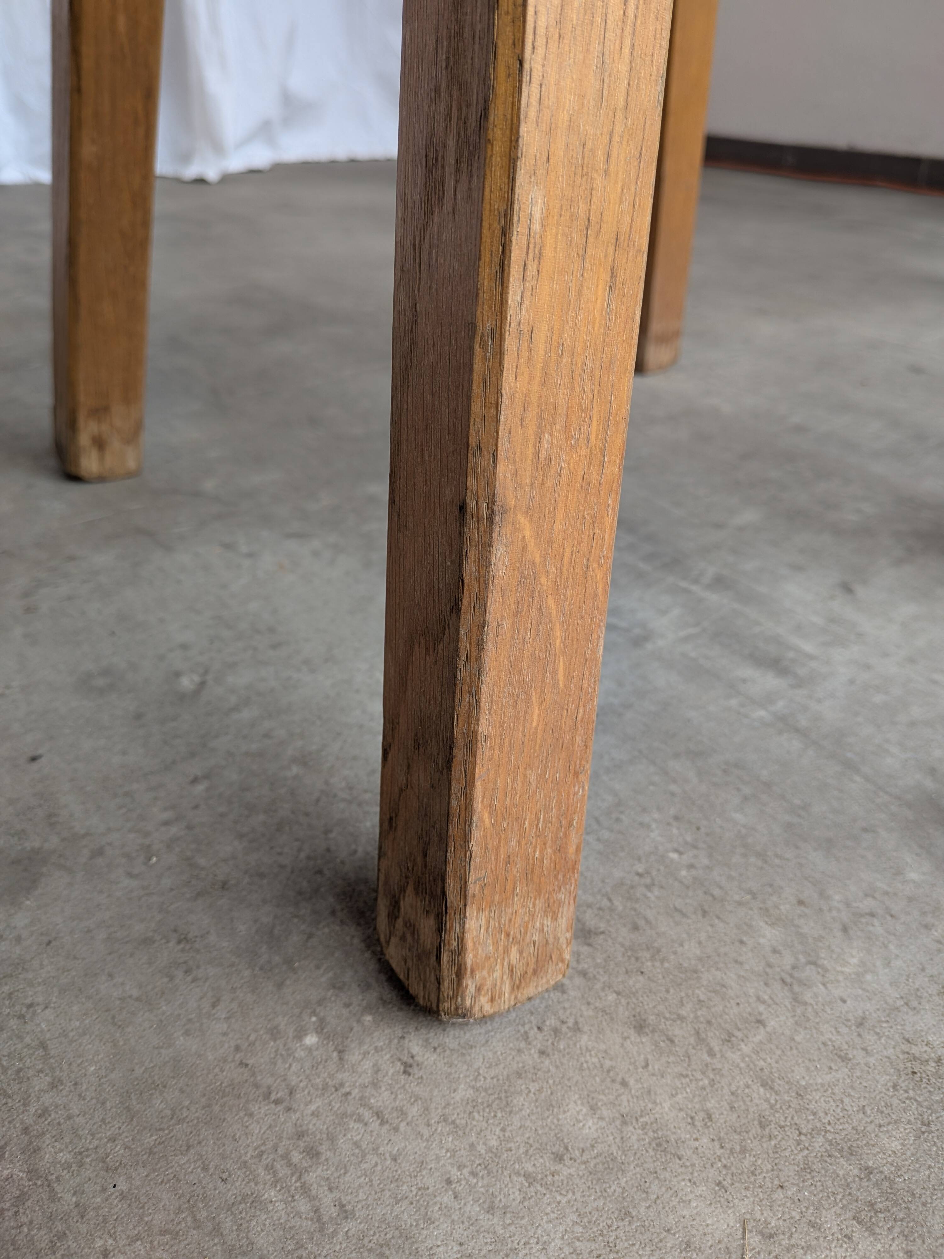 Vintage Oak Bar Stool: 1980s Yugoslavian Industrial High Chair