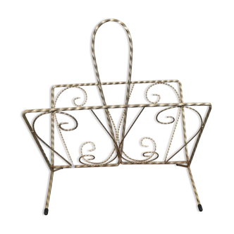 Gold wrought iron magazine holder