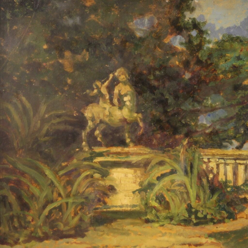 Italian landscape painting in Impressionist style from 20th century