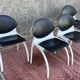 4 Steelcase brown/beige meeting/office chairs with metal base