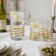 Vintage glassware set with decanter – golden spirals, France 1960