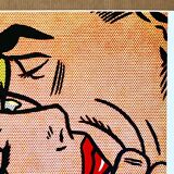 Impression lithographique pop art de roy lichtenstein "kiss v 1964"