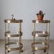 Pair of round old brass glass desserts