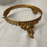 Fruit cup centerpiece in frosted glass and art nouveau art deco bronze signed Muller frères