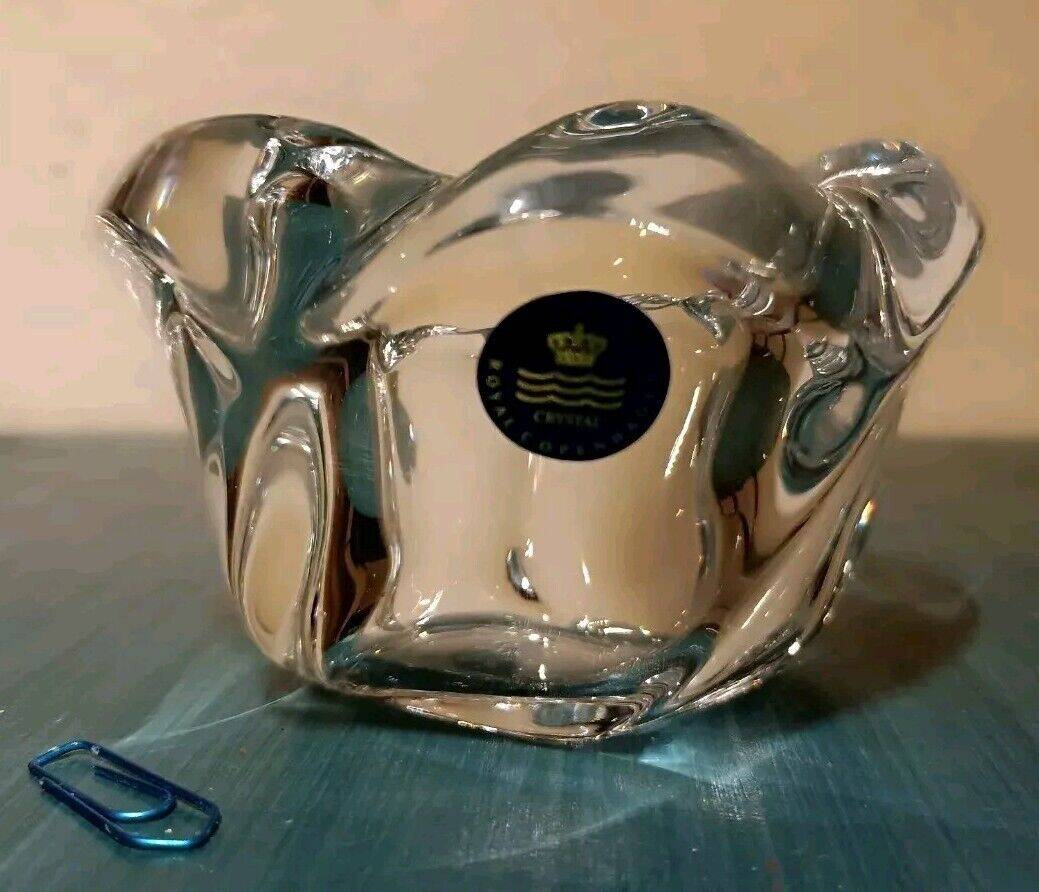 Tealight holder, vintage crystal pocket, Royal Copenhagen, Denmark 1980