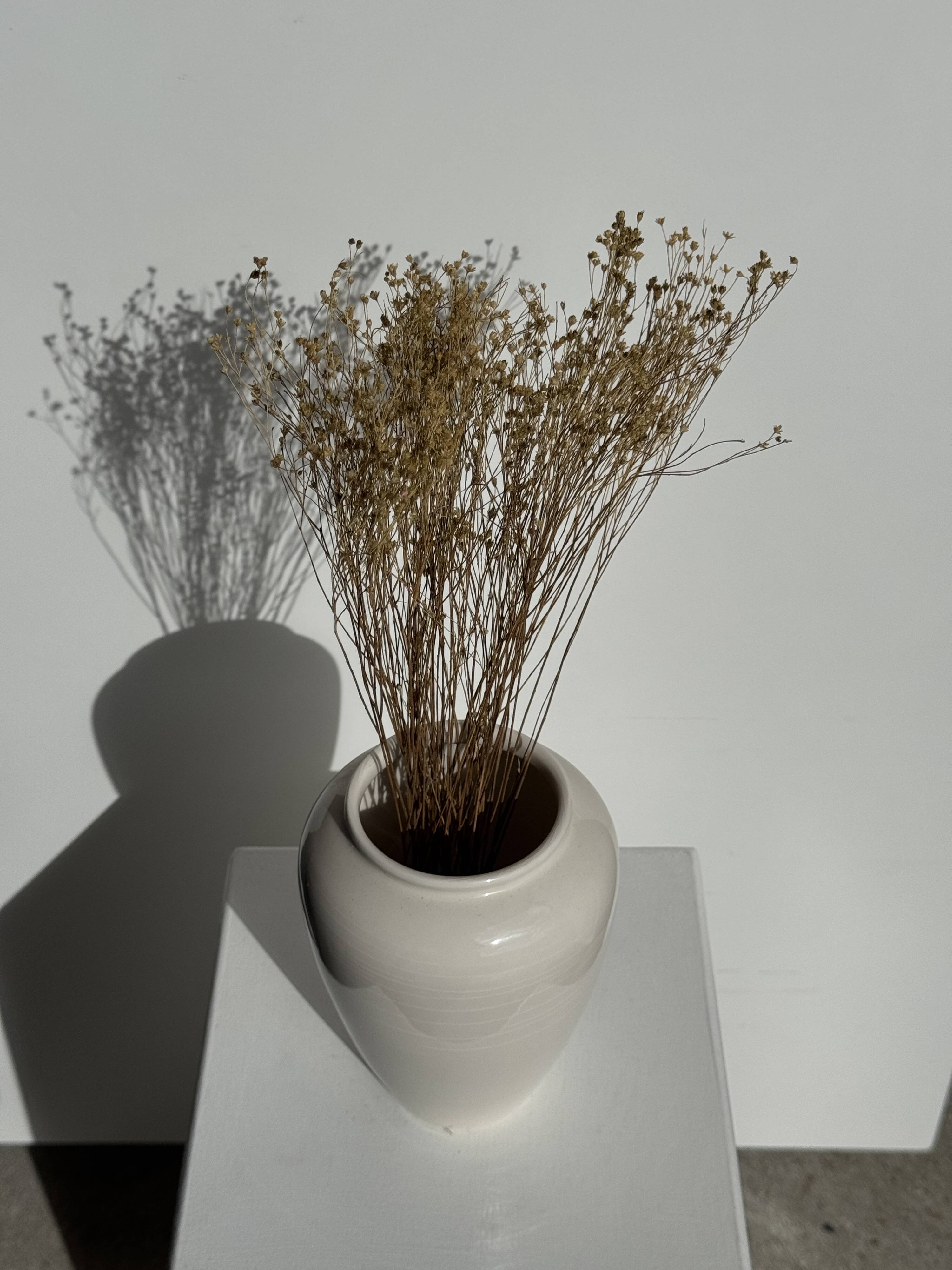 Modern oblong white vase H18.5