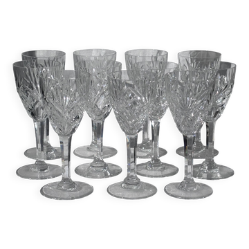 Lot de 11 verres à vin blanc chantilly par saint-louis