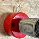 60s 70s discus wall lamp Teka Orange Space Age design aluminum metal