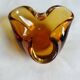Murano style amber glass ashtray