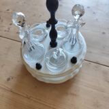 Serviteur de table 1900, 5 récipients pour huile vinaigre condiments  Gien