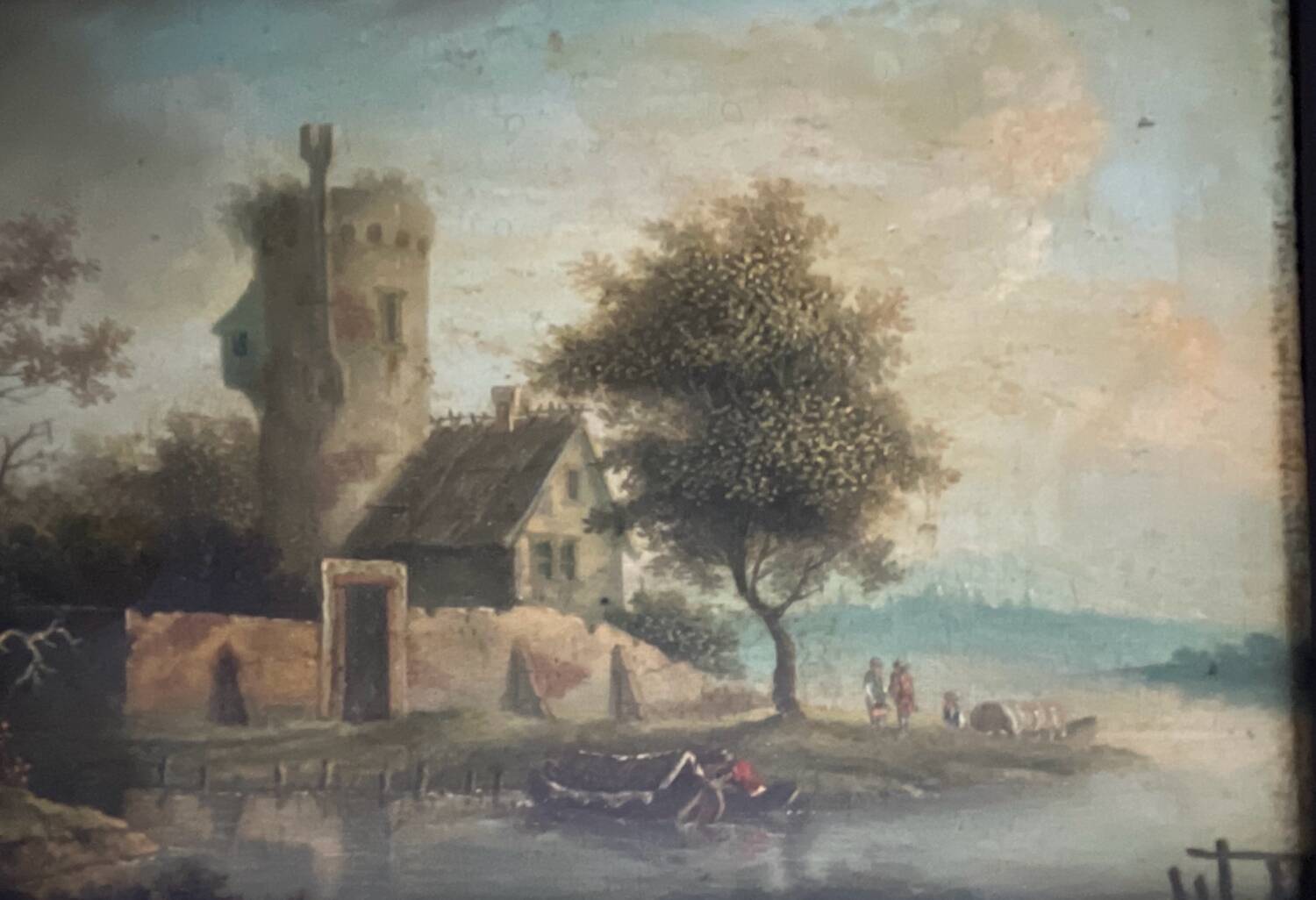 Small painting: oil on panel - lively landscape