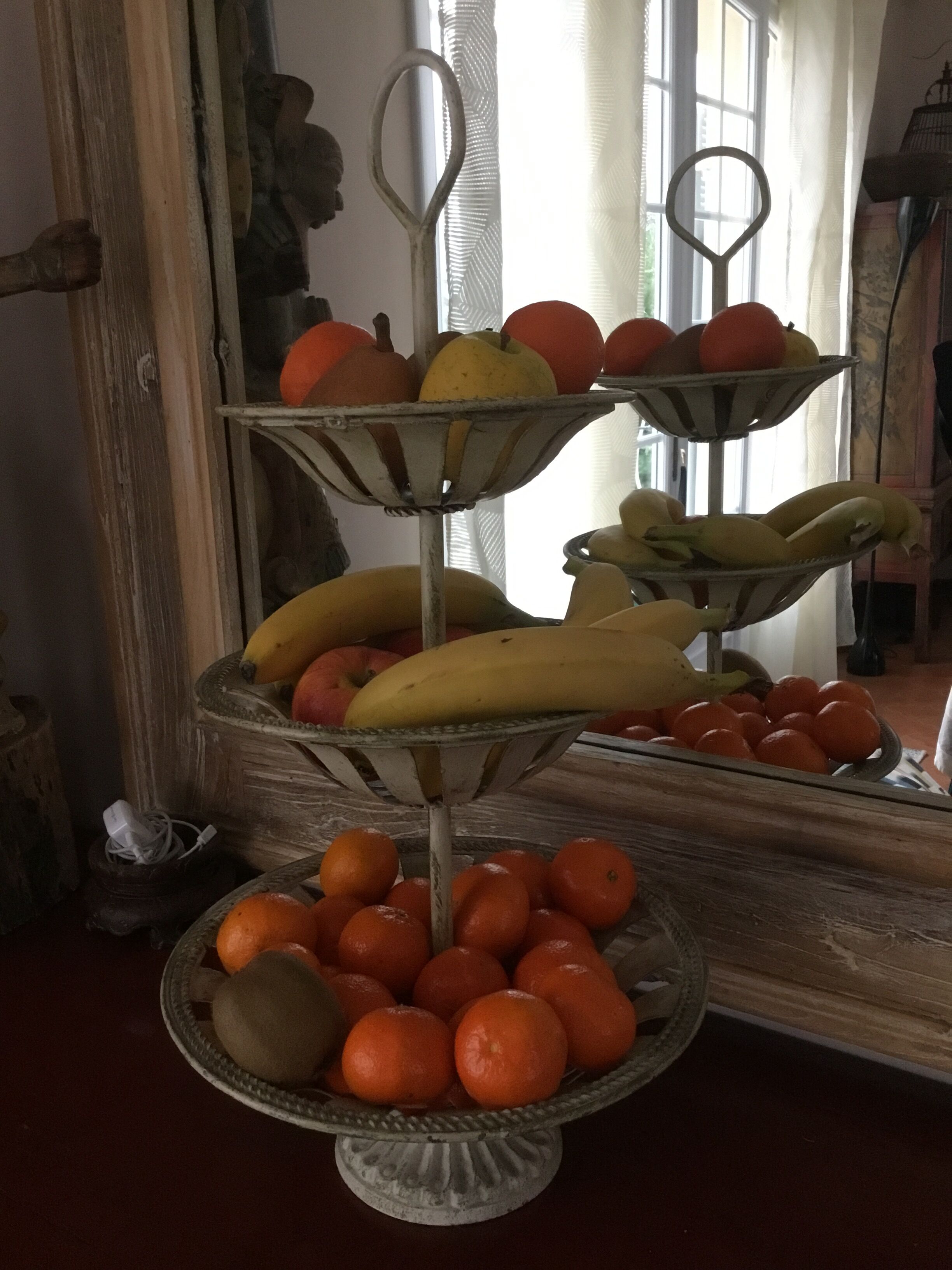 Servant painted iron fruit baskets