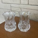 Pair of small Arques crystal vases