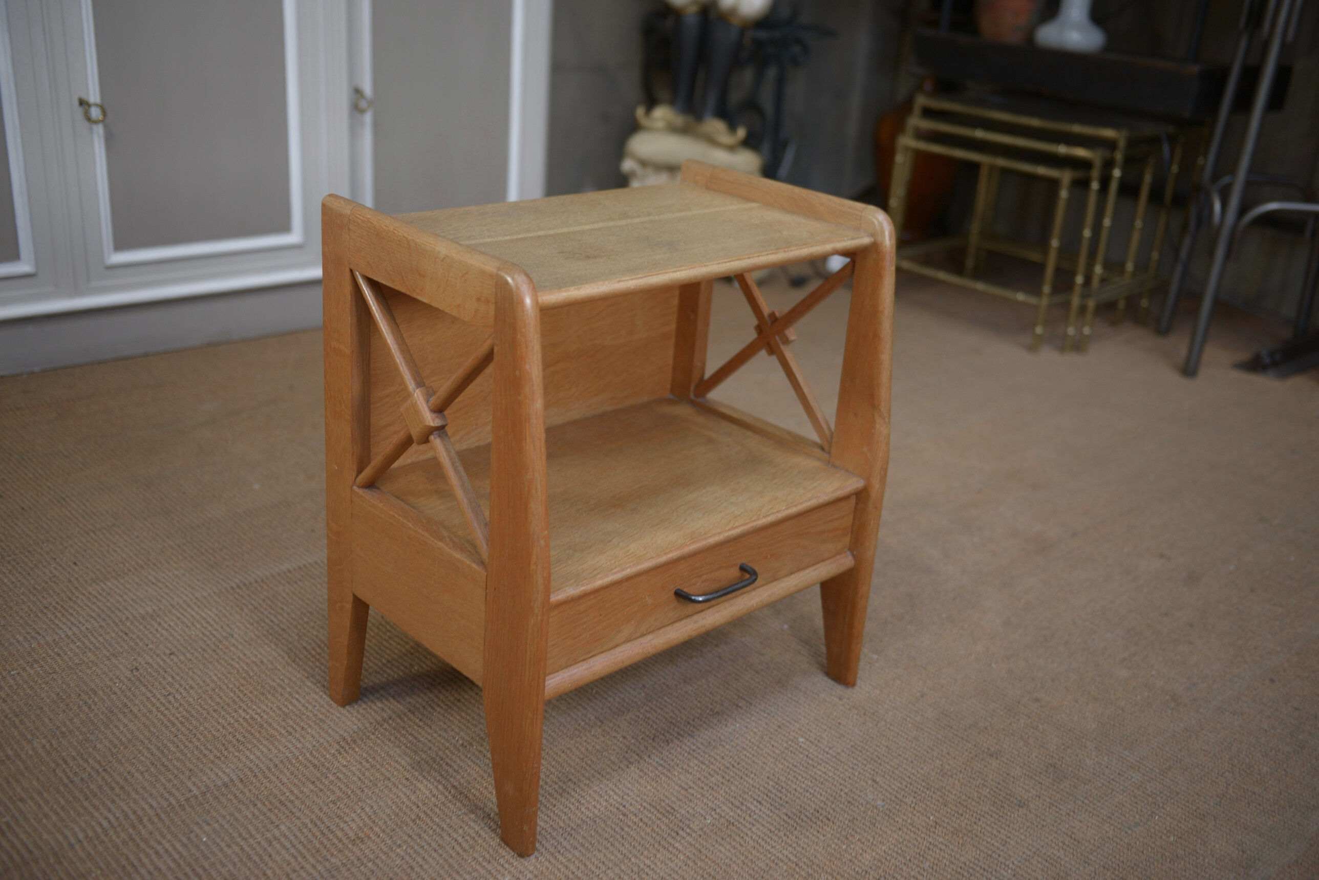 Bedside oak 1950 1 drawer