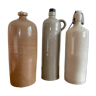 Set of 3 old stoneware bottles