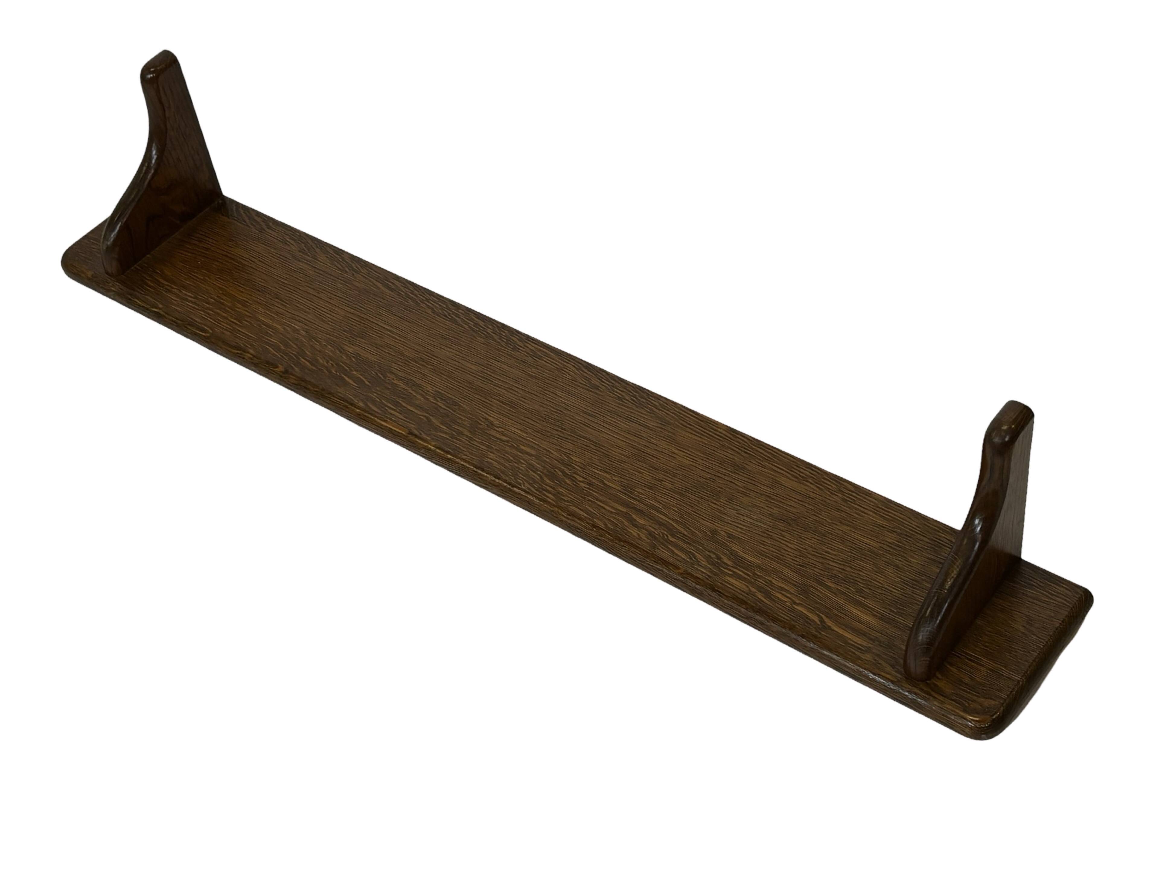 Vintage wall shell rack 1970s wood minimalist design