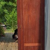 Mahogany library showcase Louis XVI style