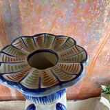 Pair of Desvres earthenware candlesticks