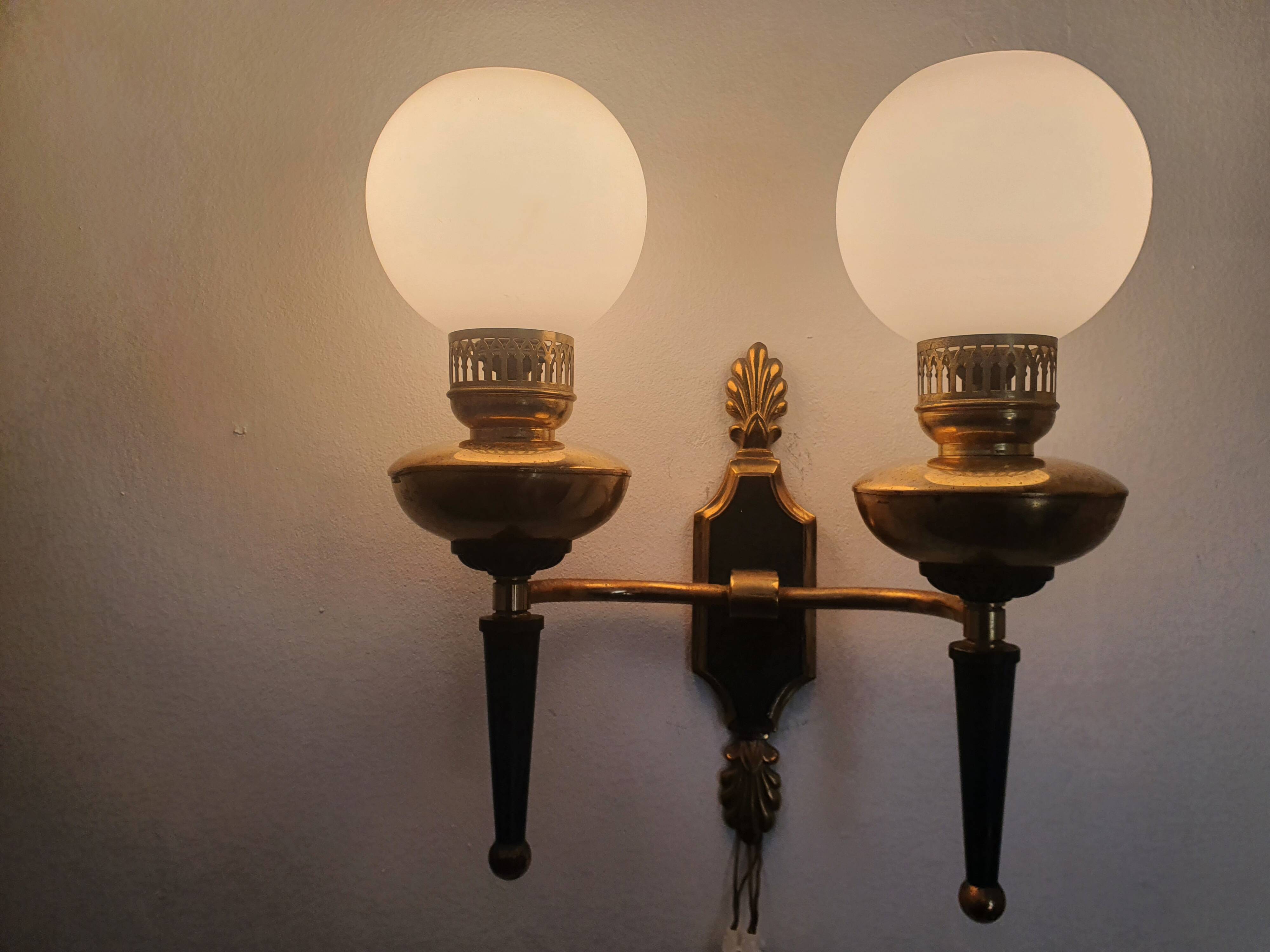 Large empire style double light wall light