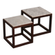Rare 1970s cubic wenge & marble side tables by Claus Bonderup & Torsten Thorup
