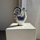 Vintage white ceramic carafe with blue Gjel-style decoration, USSR.