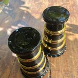 Pair of hyalite glass vases