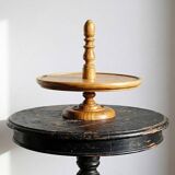 Large wooden pine cheese display stand, handcrafted, vintage 70s-80s.